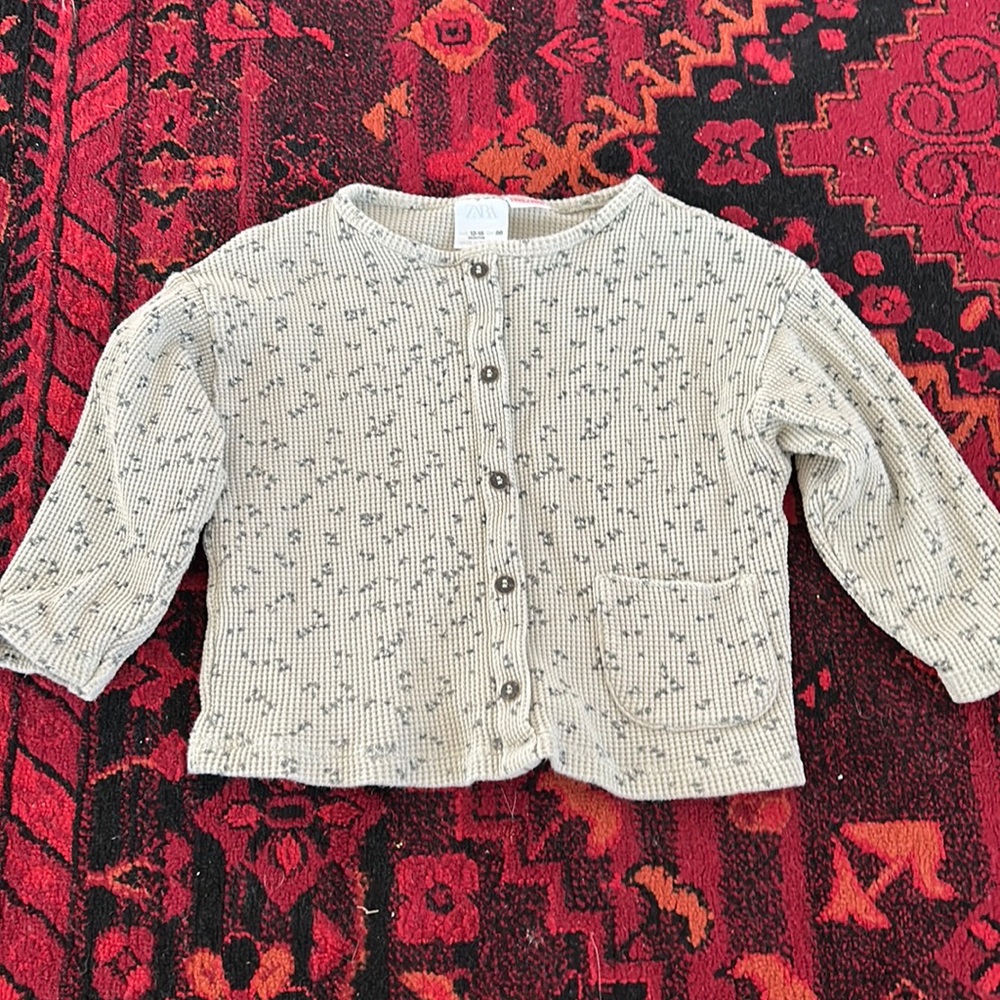 Sage green Zara waffle knit long sleeve